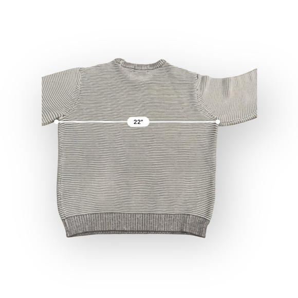 Rainforest Men’s Gray Striped Crewneck Sweater Size M Cotton Knit Pullover - Picture 7 of 7